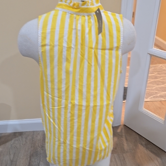 NWT JCREW Yellow and White Sleeveless Blouse! - Picture 6 of 6
